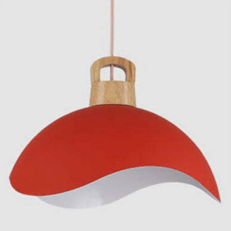 Suspensions Nordic Modern Wood Aluminium Macaron E27