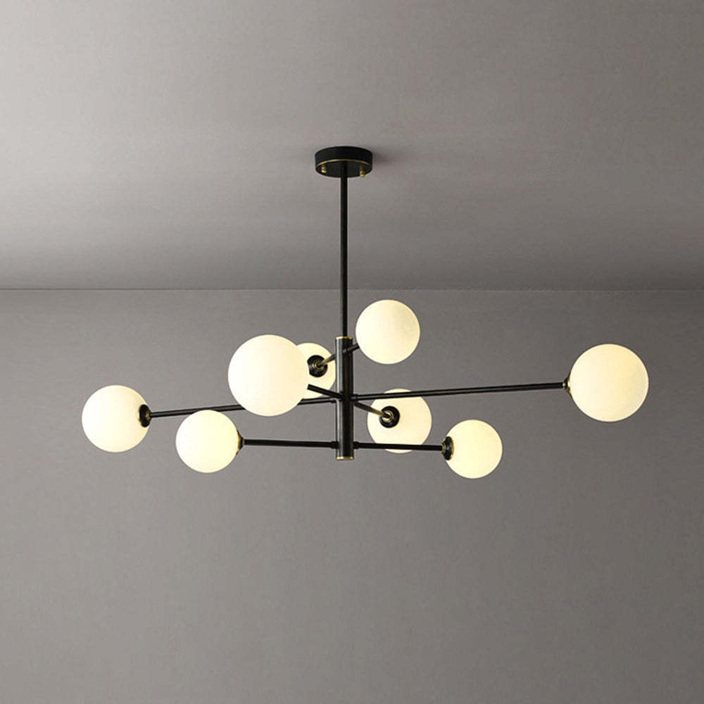 Valentina Lustre Bulle Moderne, Cuivre/Verre, Noir/Cuivre, Salon