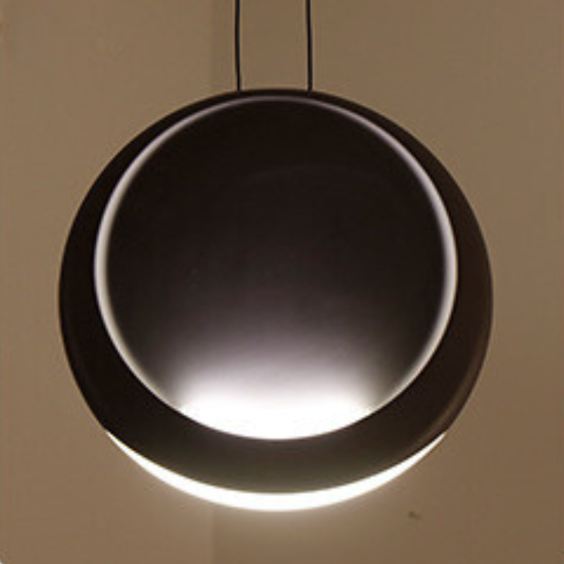 Zaid Ronde LED Suspension Noir Blanc Résine Métal Salon Chambre