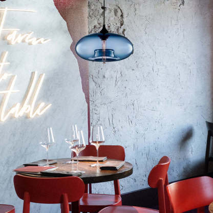 Lustre Suspension Nordique LED Verre Bleu Salon | Las Sola