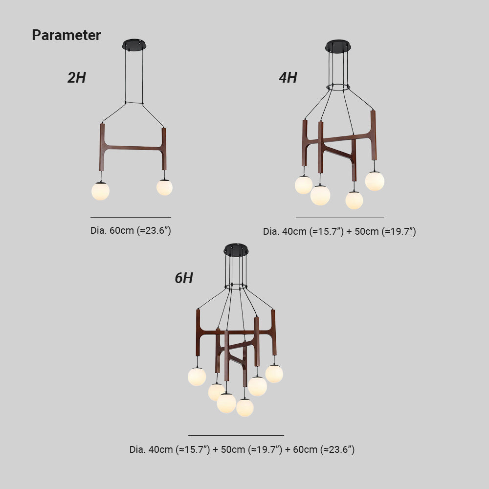 Hakka Modern Geometric Wooden Chandelier