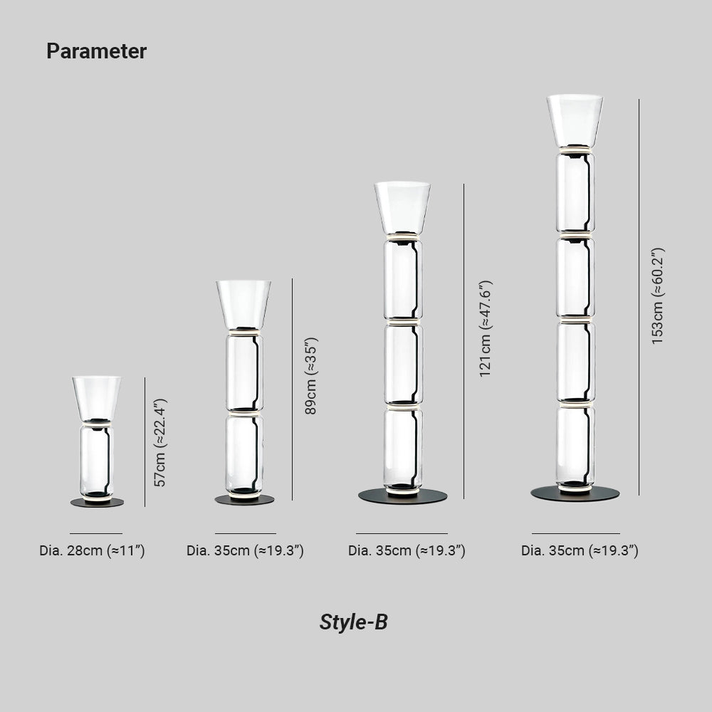 Axis Bamboo Glass Floor Lamp