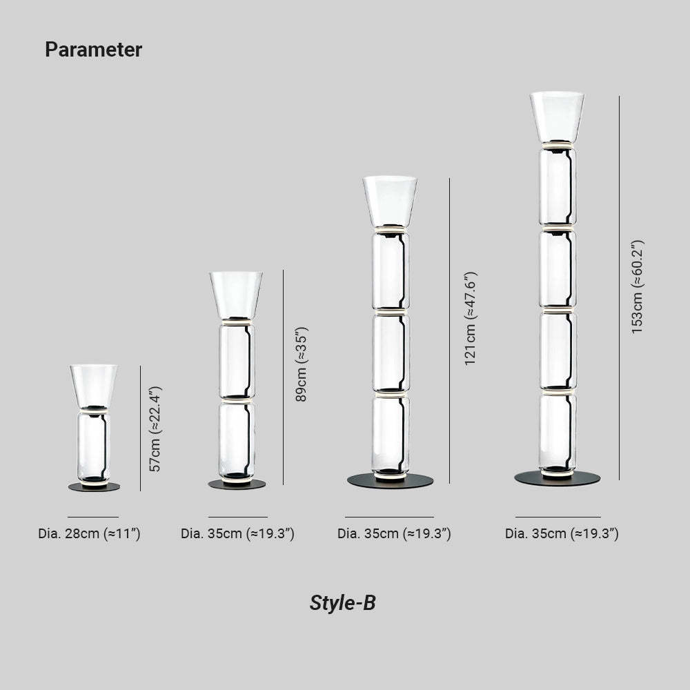 Axis Bamboo Glass Floor Lamp