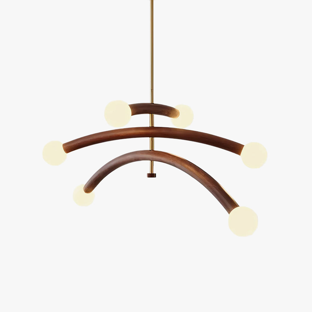 Drift Arc Wood Sculptural Chandelier