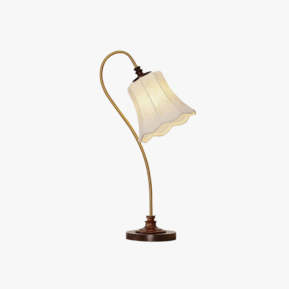 Hakka Wood Metal Pleated Table Lamp