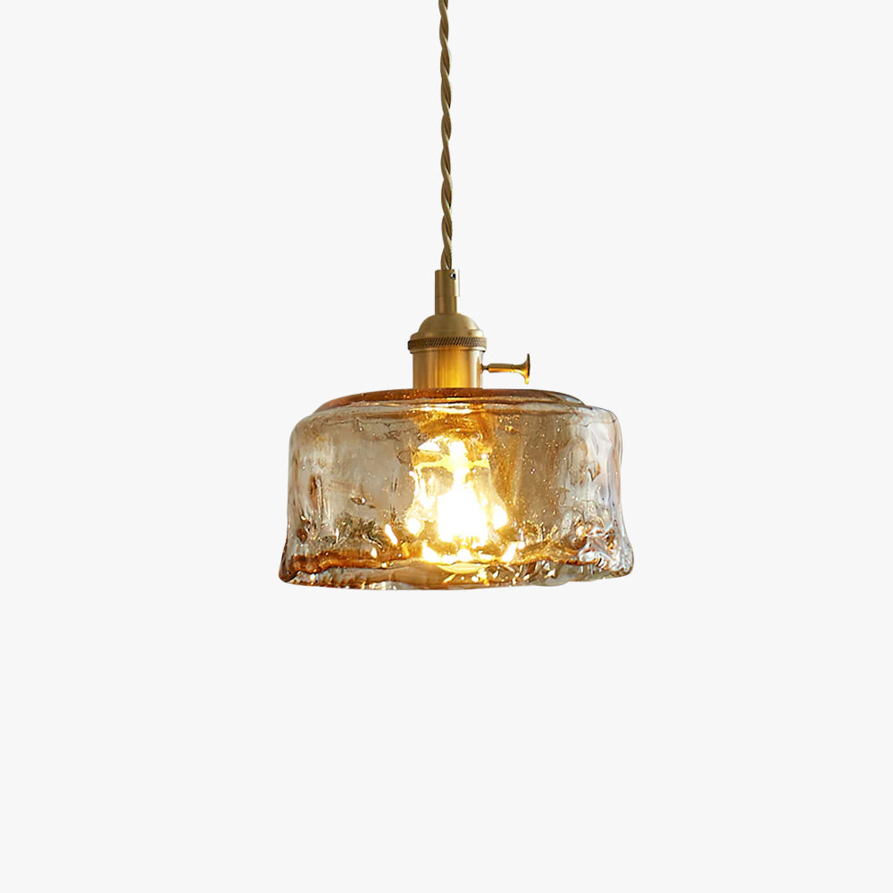 Verona Amber Textured Glass Pendant Light