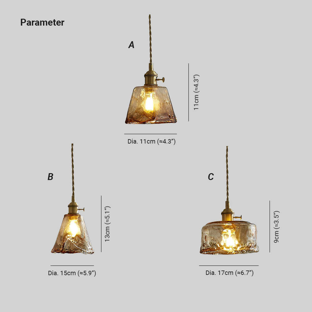 Verona Amber Textured Glass Pendant Light