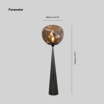 Mirza Design Italien Lampadaire Moderne Métal/Acrylique Rose Dorée/Or/Chromé/Gris Fumé Salon