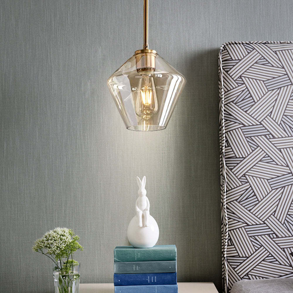 Hailie Suspension Moderne, Verre, Clair/Ambre, Chambre/Salle de Bain