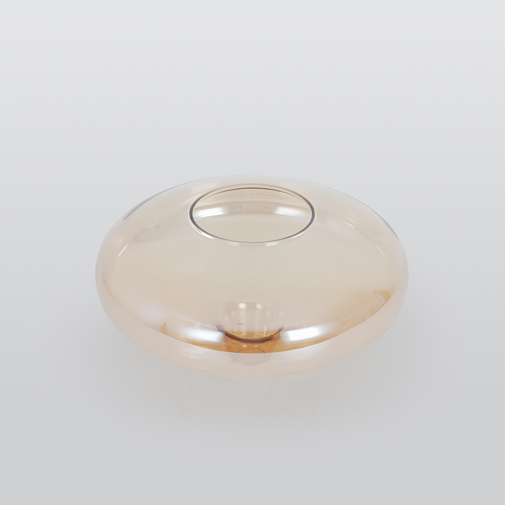Hailie Luminaires Suspensions Dôme Moderne Métal/Verre Ambre Salon/Chambre à Coucher