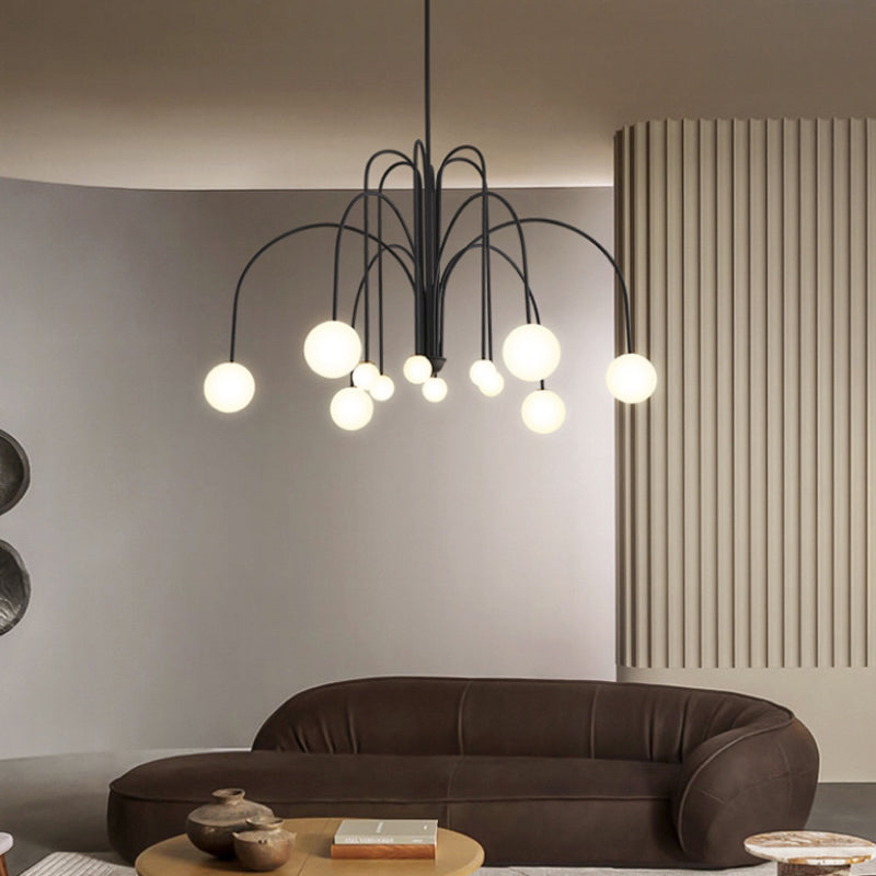 Avi Suspension Multi Simple, Métal/Verre, Noir/Rouge/Or, Chambre à Coucher/Salon