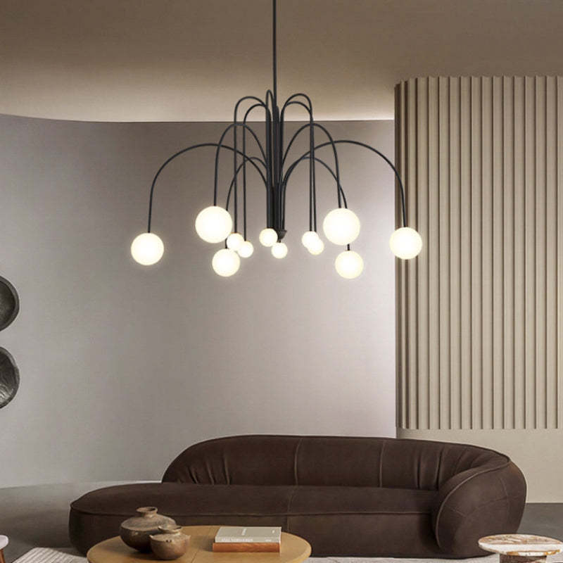 Avi Suspension Multi Simple, Métal/Verre, Noir/Rouge/Or, Chambre à Coucher/Salon