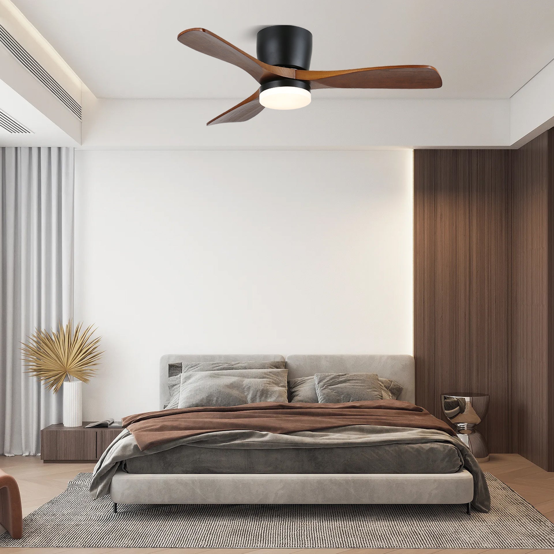 Brinor Ventilateur de Plafond Minimaliste en Bois avec Lumière - Neutralighting