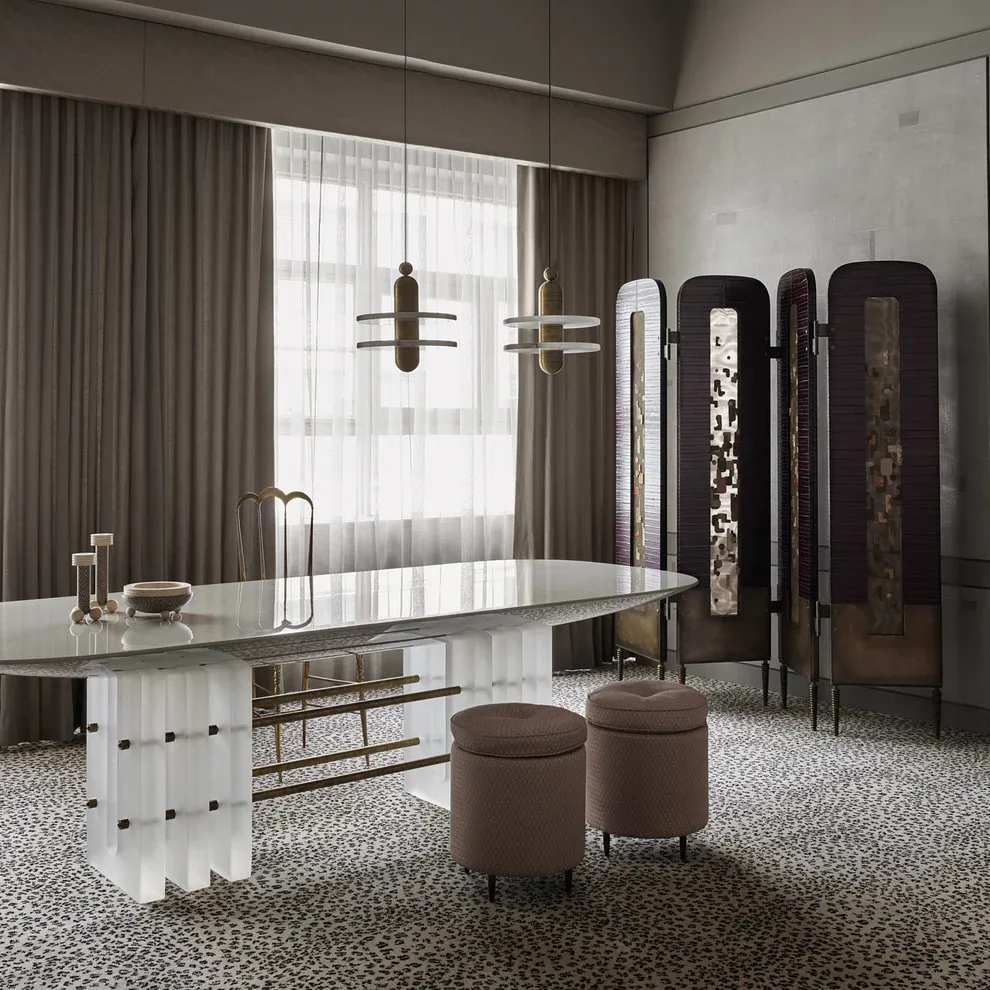 Jade Moderne Comète Rond Métal Albâtre Suspension Salle à Manger Salle de Bain