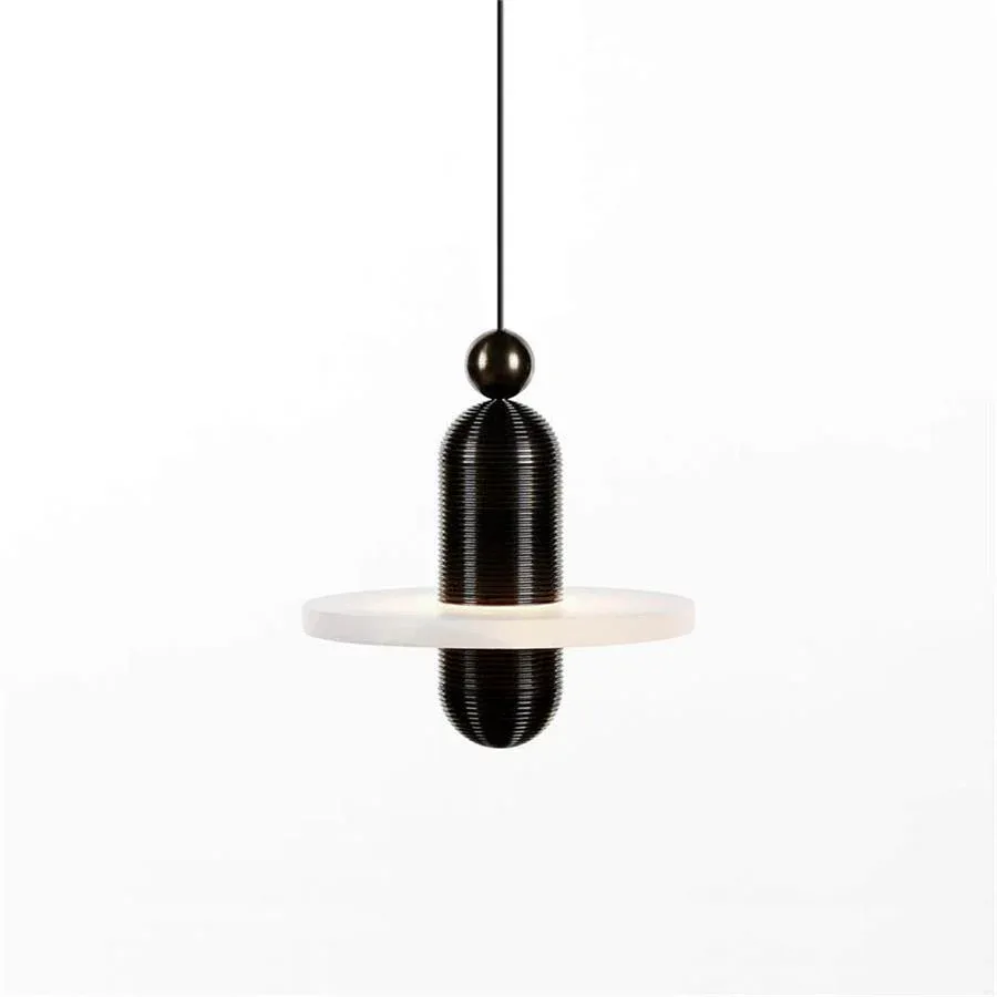 Valentina Modern Comet Round Metal Alabaster Pendant Light Dining Bathroom