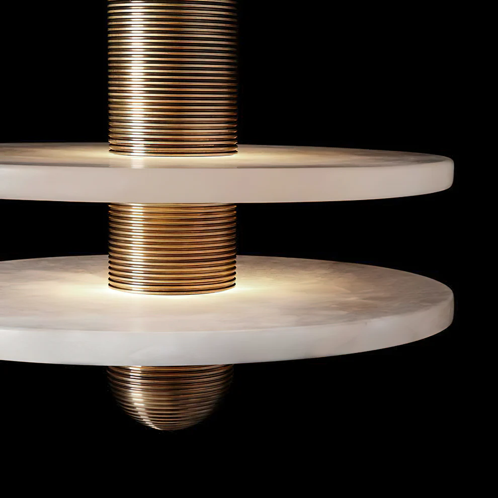 Valentina Modern Comet Round Metal Alabaster Pendant Light Dining Bathroom