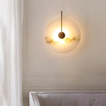 Jade Minimalisme Or Noir Métal Albâtre Intérieur Applique Chambre à Coucher Salon
