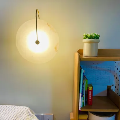 Elif Minimalism Gold Black Metal Resin Wall Lamp Bedroom Living Room