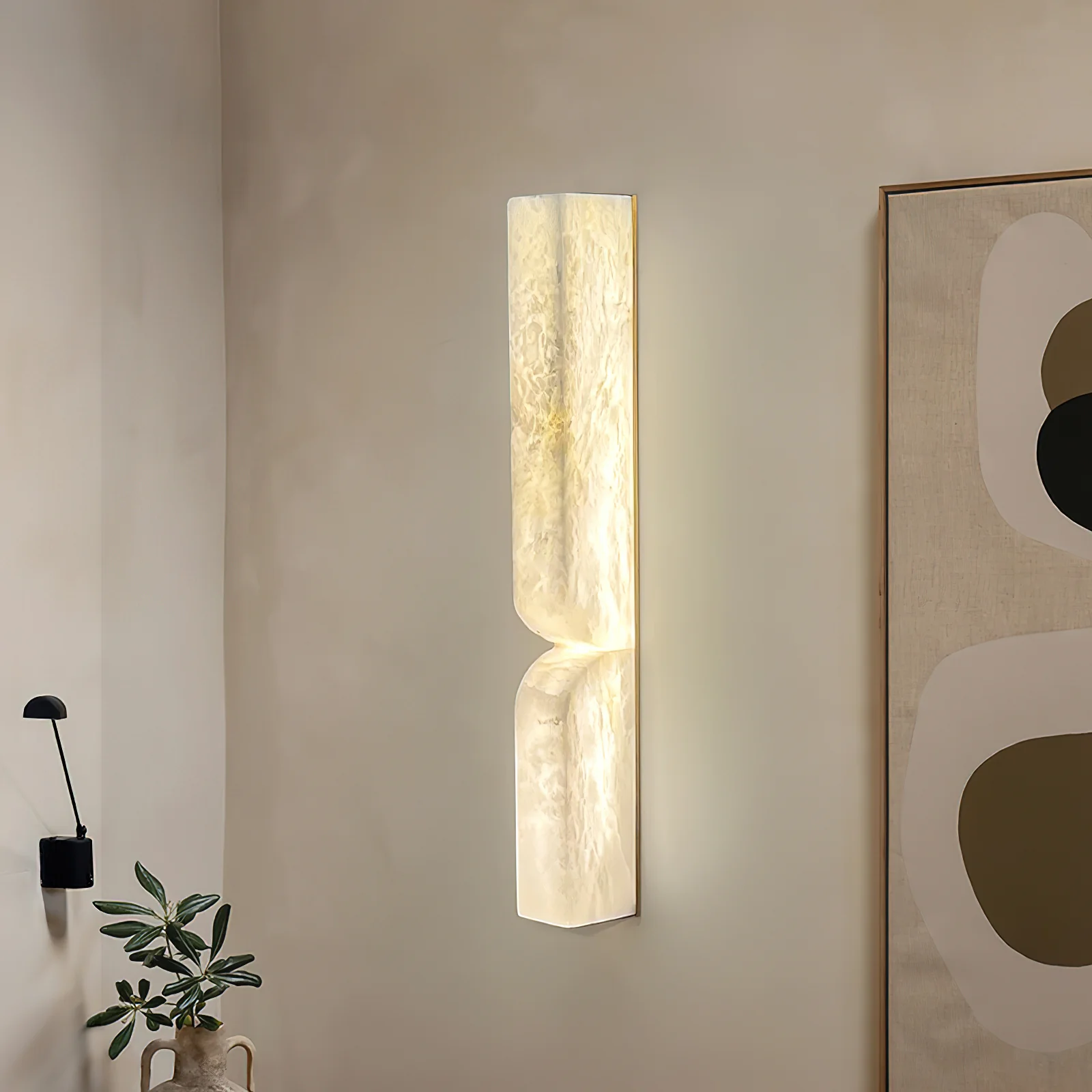 Jade Albâtre Rectangulaire Moderne Applique Murale Abat-jour Couloir Chambre