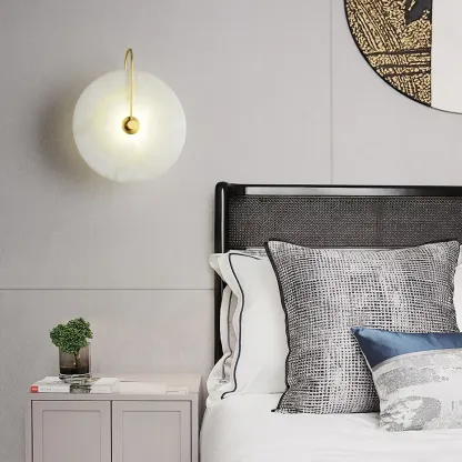 Elif Minimalism Gold Black Metal Resin Wall Lamp Bedroom Living Room