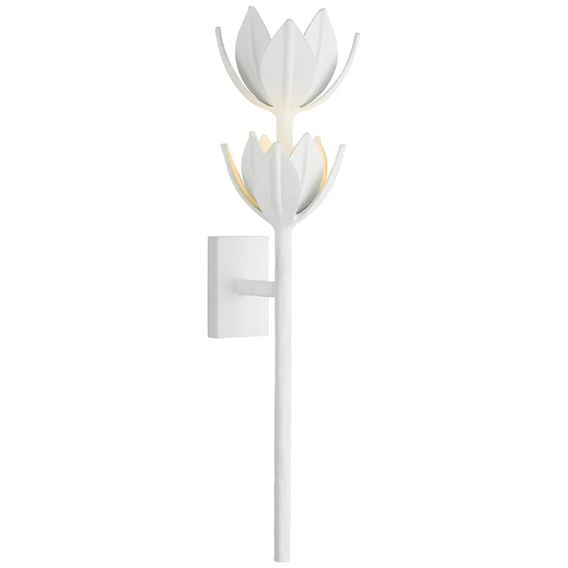 Alessio Vintage Metal Brass White Wall Lamp Dining Room Bedroom