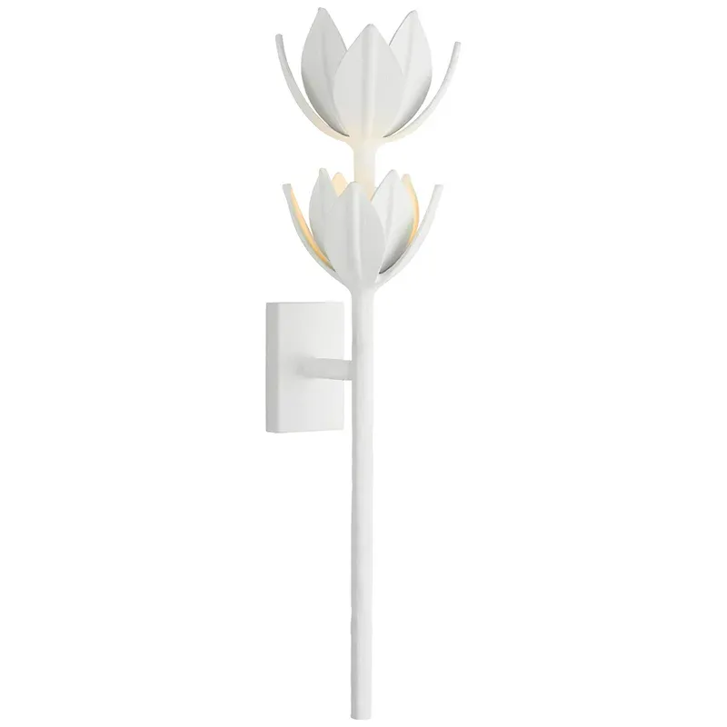 Alessio Vintage Metal Brass White Wall Lamp Dining Room Bedroom