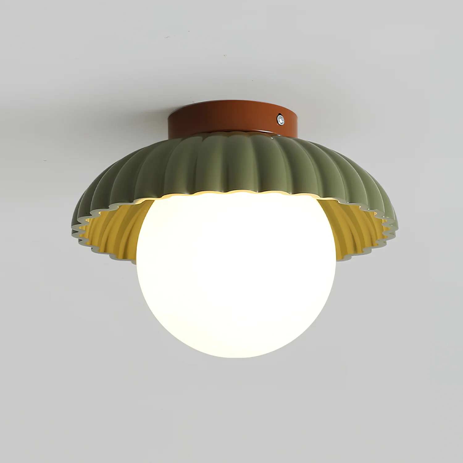 Hailie Vintage Brown Green Ceiling Light Bedroom Dining Room
