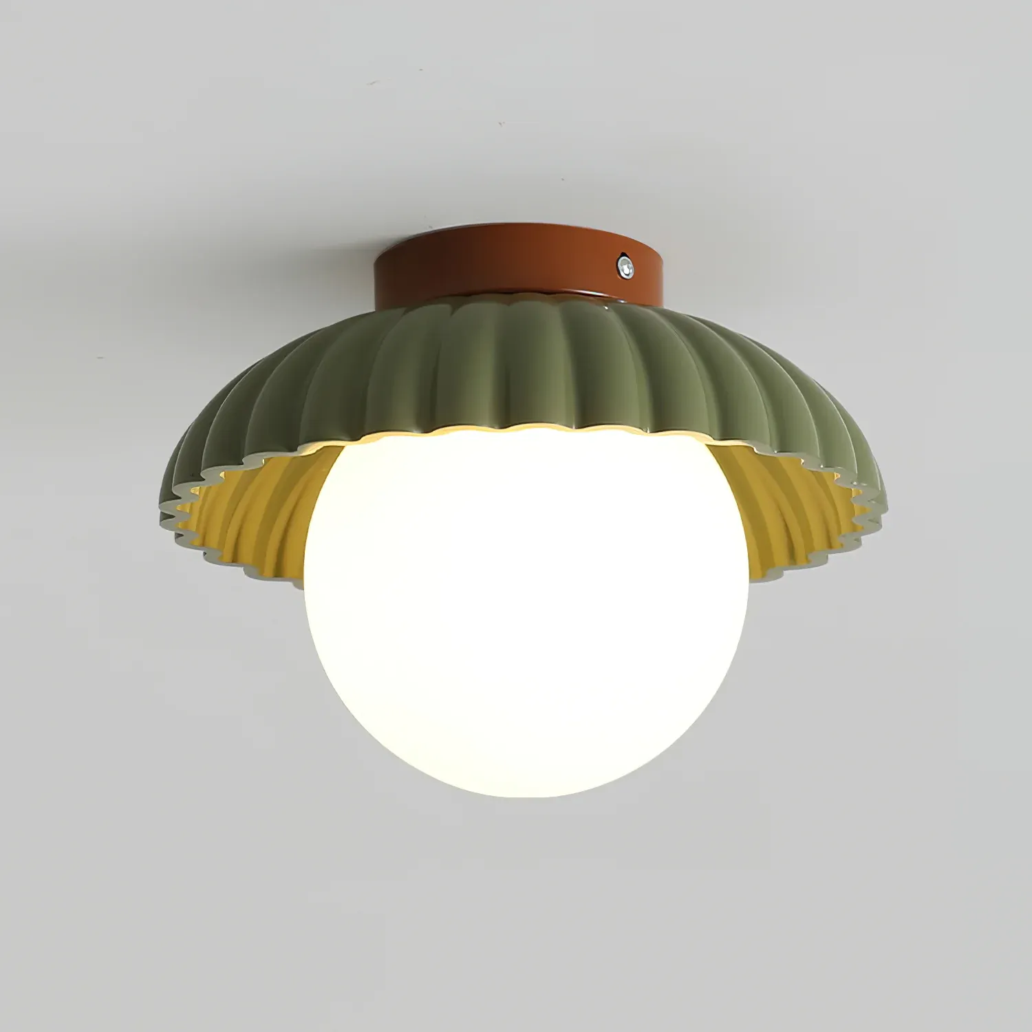Hailie Vintage Brown Green Ceiling Light Bedroom Dining Room
