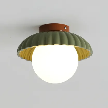 Hailie Vintage Brown Green Ceiling Light Bedroom Dining Room