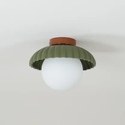 Hailie Vintage Brown Green Ceiling Light Bedroom Dining Room