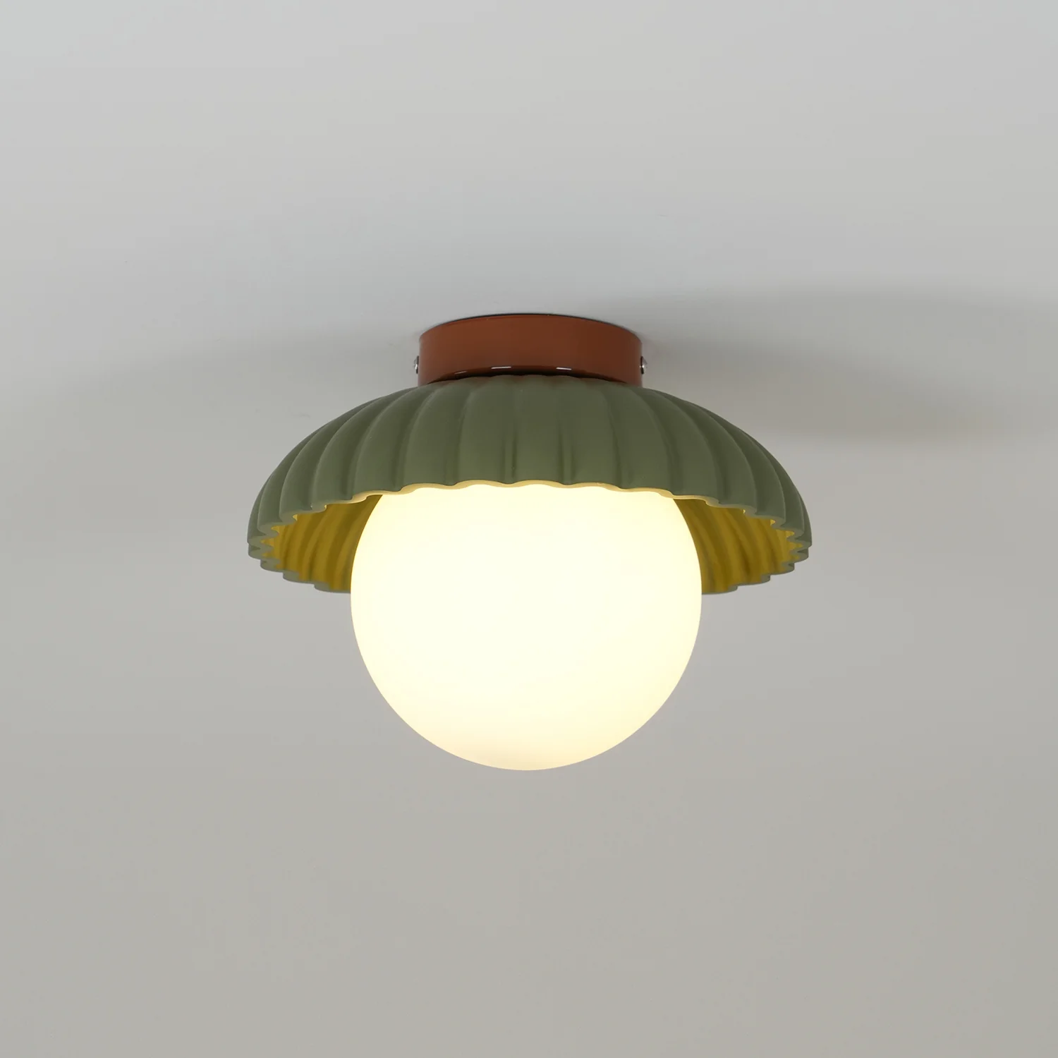 Hailie Vintage Brown Green Ceiling Light Bedroom Dining Room