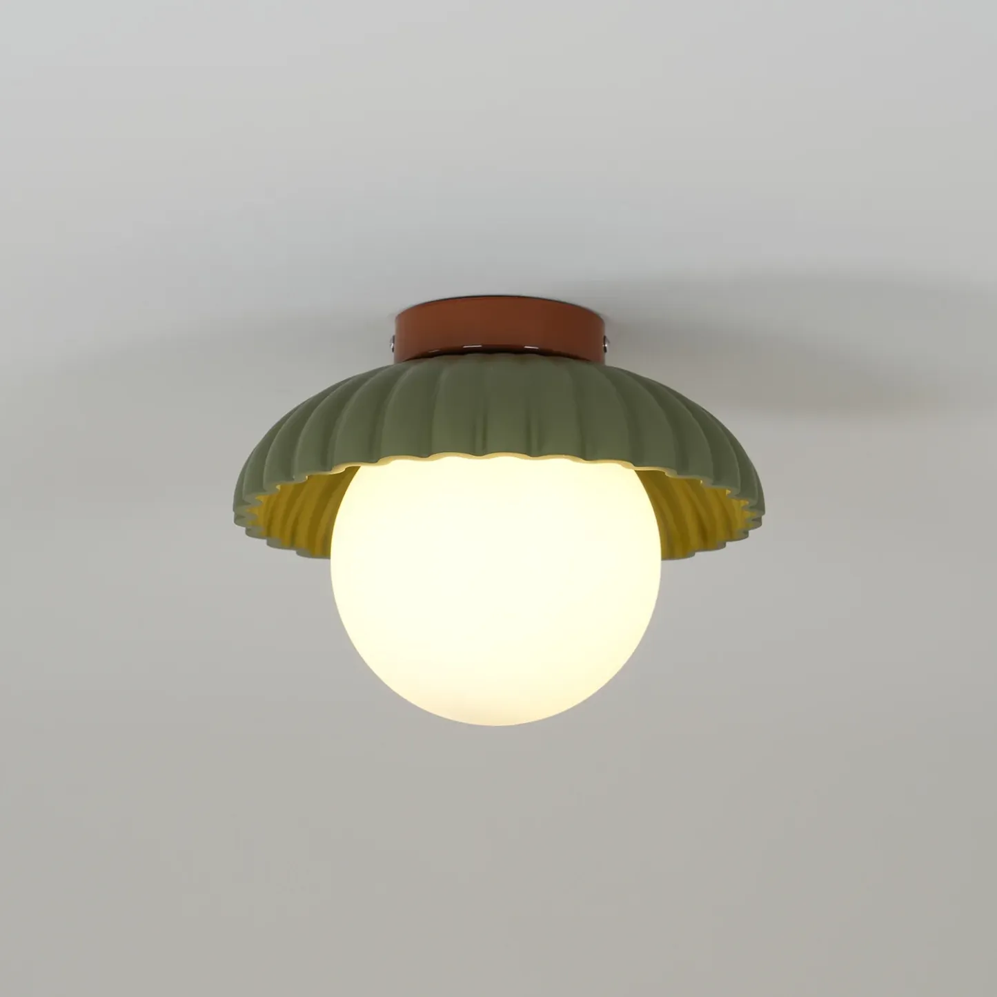 Hailie Vintage Brown Green Ceiling Light Bedroom Dining Room