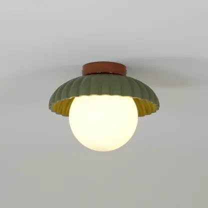 Hailie Vintage Brown Green Ceiling Light Bedroom Dining Room