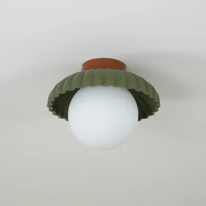 Hailie Vintage Brown Green Ceiling Light Bedroom Dining Room