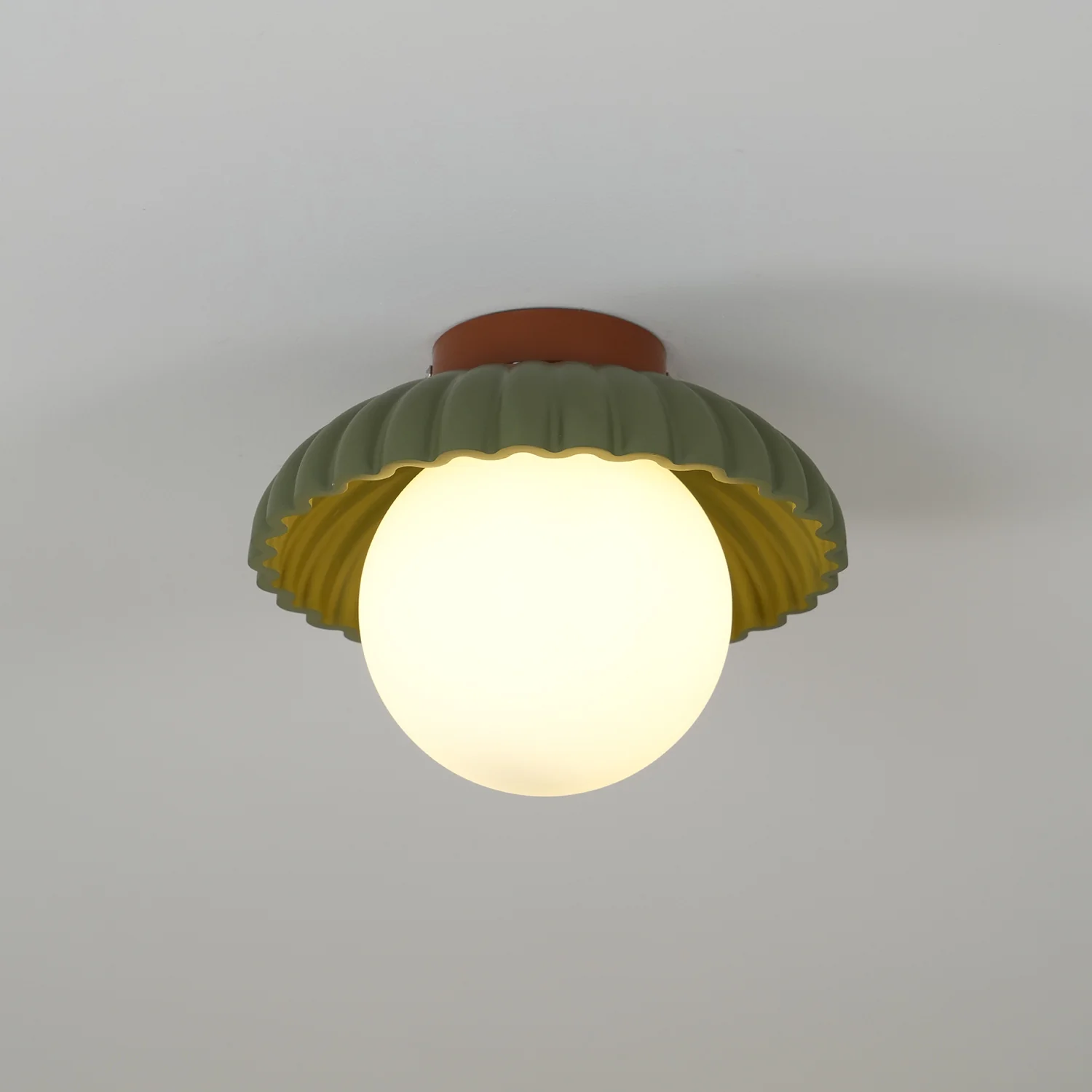 Hailie Vintage Brown Green Ceiling Light Bedroom Dining Room