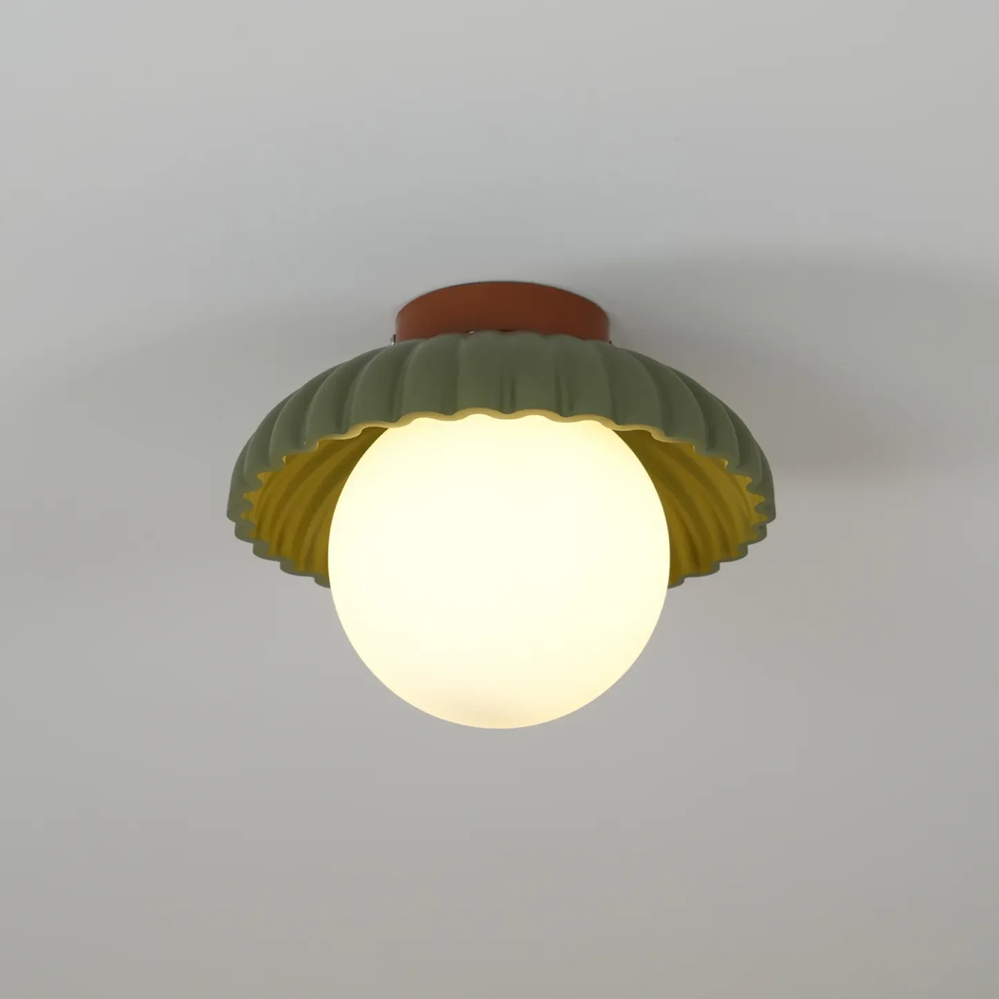Hailie Vintage Brown Green Ceiling Light Bedroom Dining Room