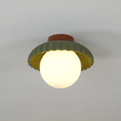 Hailie Vintage Brown Green Ceiling Light Bedroom Dining Room
