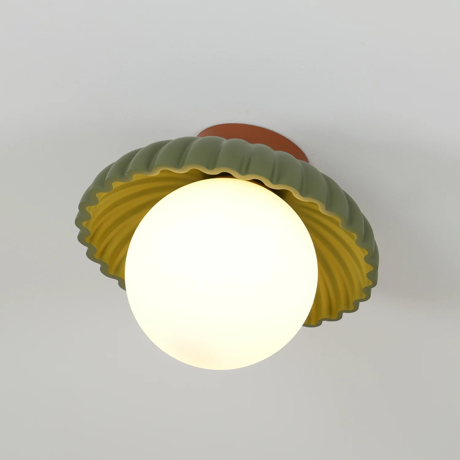Hailie Vintage Brown Green Ceiling Light Bedroom Dining Room