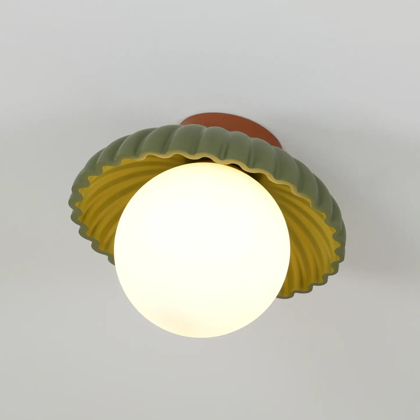 Hailie Vintage Brown Green Ceiling Light Bedroom Dining Room