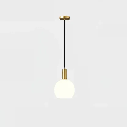 Hailie Minimalism Brass Glass Pendant Light Bedroom  Dining Room