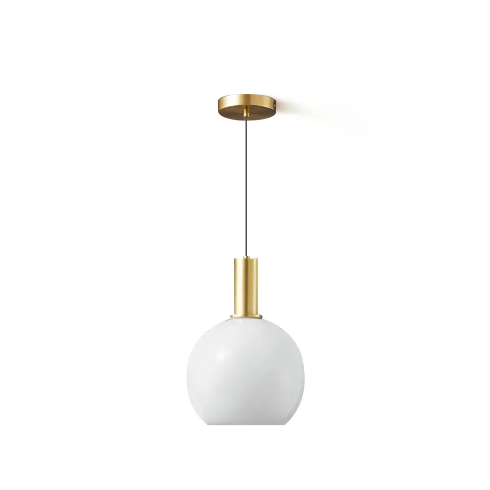 Hailie Minimalism Brass Glass Pendant Light Bedroom  Dining Room