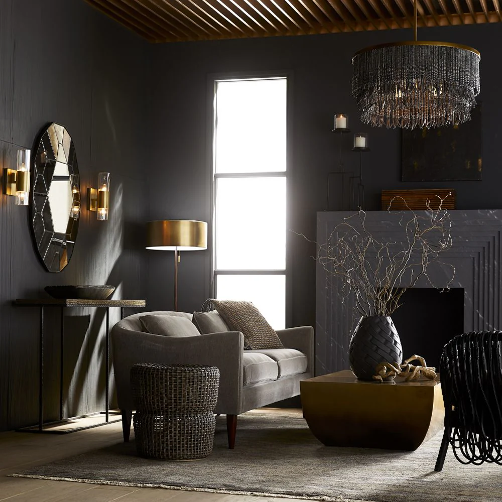 Marilyn Natural Wood Black Pendant Light Dining Room Bedroom