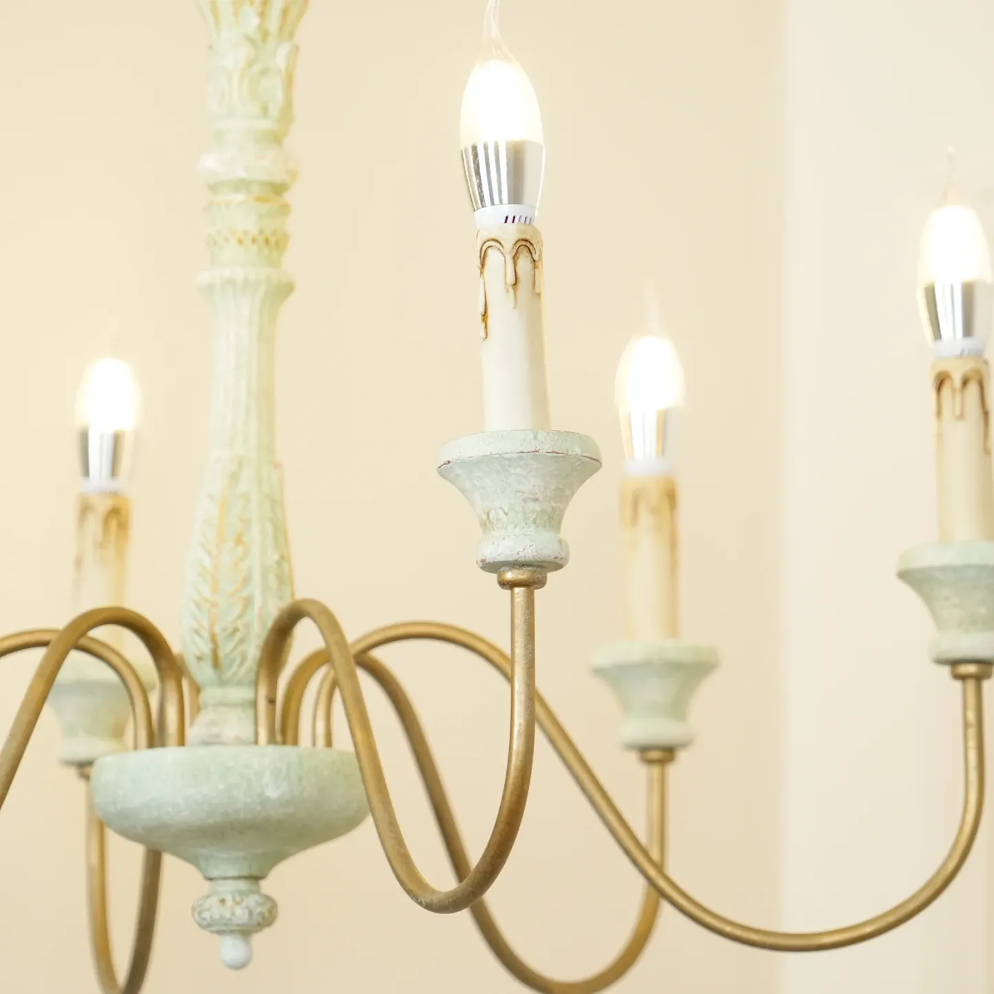 Alessio Gorgeous White Metal Wood Pendant Light Dining Room Bedroom