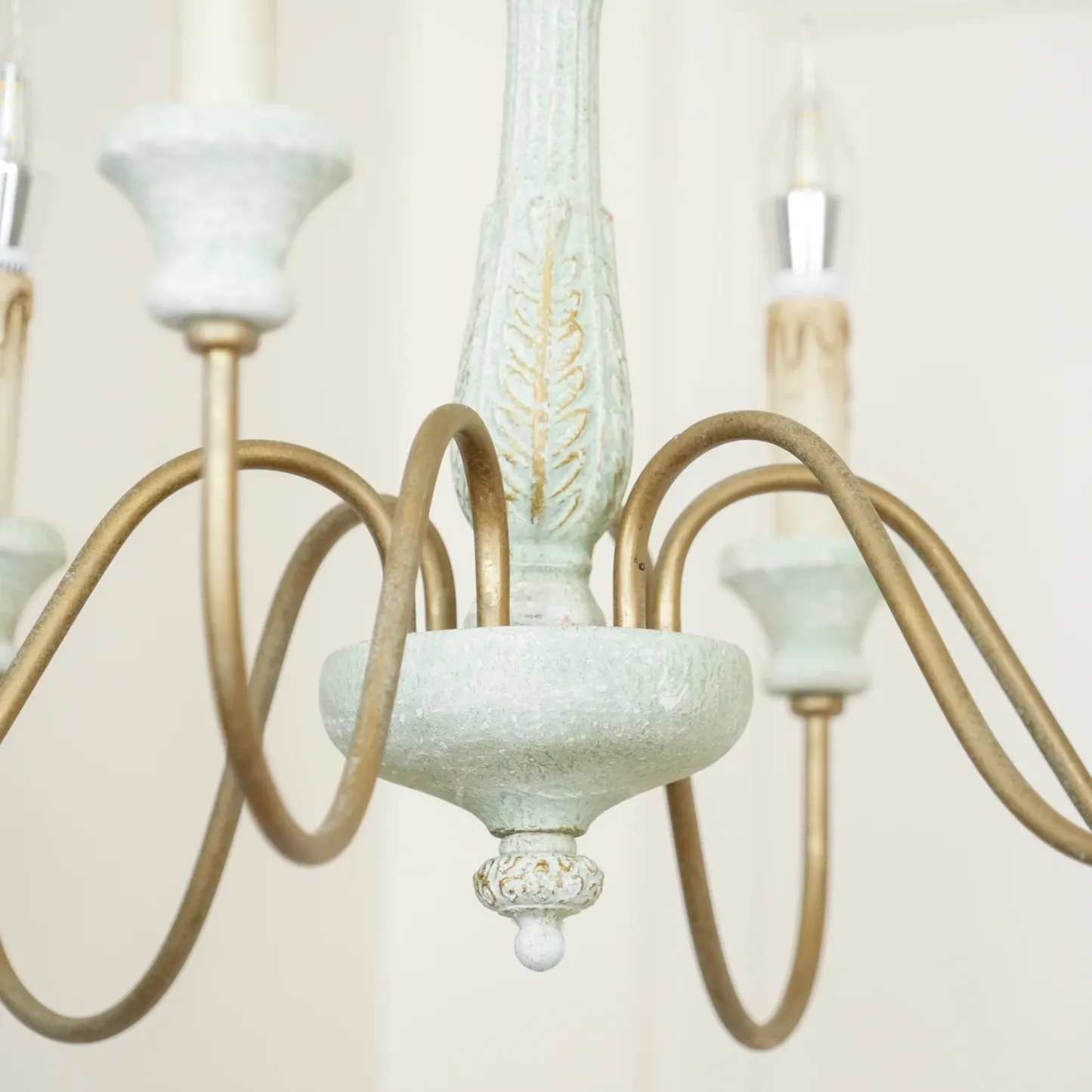 Alessio Gorgeous White Metal Wood Pendant Light Dining Room Bedroom