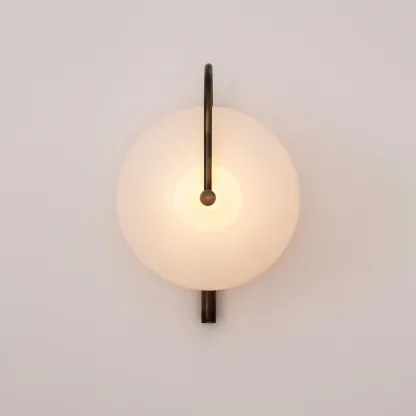 Elif Modern Black Gold Metal Glass Wall Lamp Dining Room Bedroom