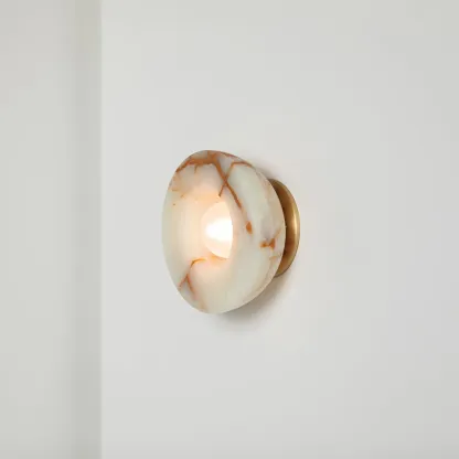 Elif Minimalism Unusual Marble Metal Wall Lamp Bedroom Dining Room