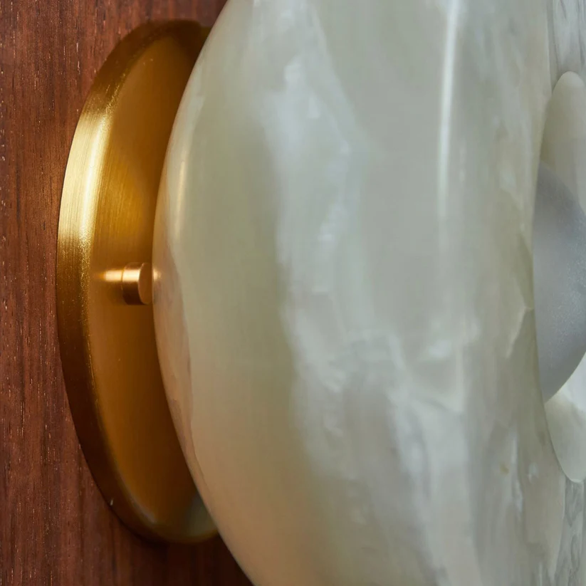 Jade Minimalisme Inhabituel Marbre Métal Applique Murale Chambre Salle À Manger