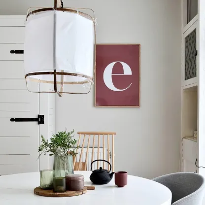 Ozawa Modern Cottage Fabric Pendant Light Shades Living Dining Room Bedroom