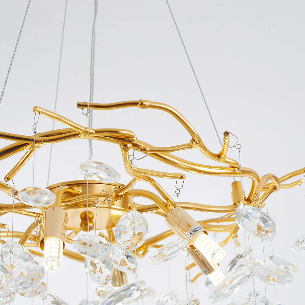 Marilyn Lustre Branche Moderne Cristal/Métal Doré Salon