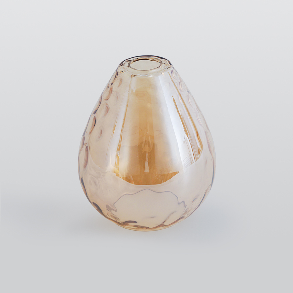 Avi Vintage LED Suspension Ambre Verre Bois Chambre à coucher